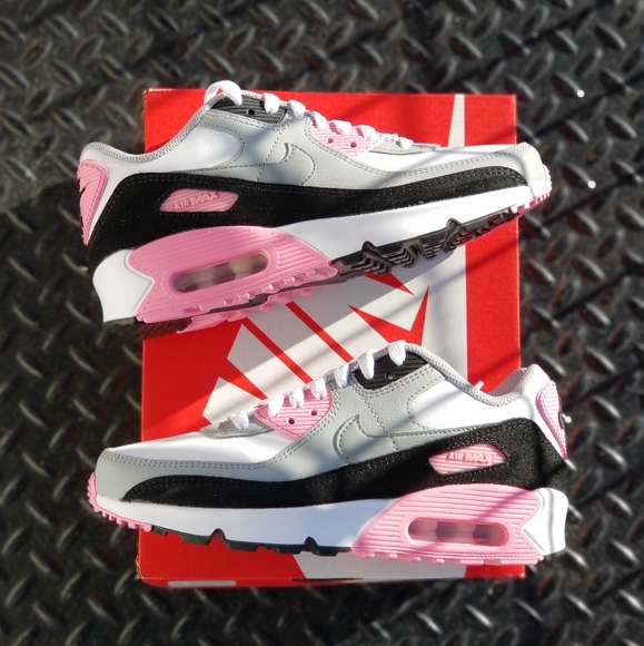 Nike Air Max 90 Pink White Black Grey Gray - Picture 2 of 5